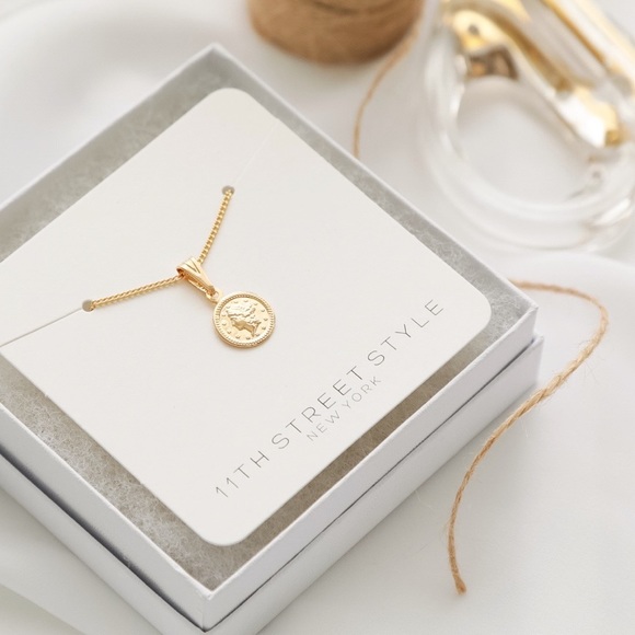 Petite Goddess Coin Necklace | 18k Gold Filled - Picture 4 of 8